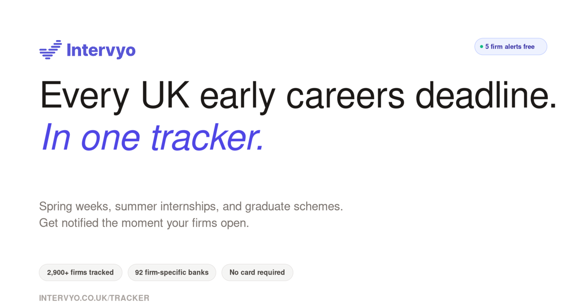 UK Finance Internship Tracker 2027: Free Deadline Alerts